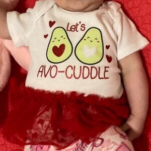 Valentine’s Day  Set of 3 short sleeve onesies